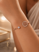 Bracelete Árvore da Vida com Cristais de Zircônia