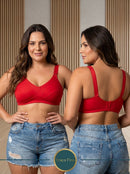 Sutiã Plus Size Algodão Reforçado Firme Liso Sem Bojo Sem Aro Lingerie Feminina
