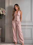 Conjunto Alfaiataria Slim – Colete Botão Único + Calça | Verão 2026