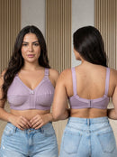Sutiã Plus Size Algodão Reforçado Firme Liso Sem Bojo Sem Aro Lingerie Feminina