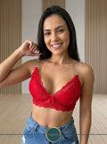 Sutiã com Alça de Silicone Invisível de Renda Sem Bojo Confortável