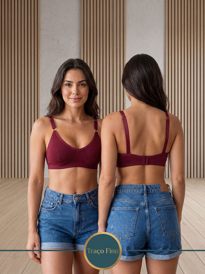 Kit 2 Sutiã Reforçado Sem Bojo Lingerie Sutiã Sem Bojo Sutian Comum e Plus Size