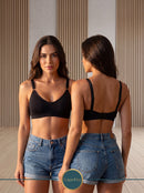 Kit 2 Sutiã Reforçado Sem Bojo Lingerie Sutiã Sem Bojo Sutian Comum e Plus Size