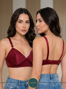 Kit Com 5 Sutiã Reforçado Com Lycra Renda E Malha