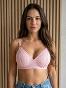 Kit Com 5 Sutiã Reforçado Com Lycra Renda E Malha