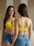 Kit Com 5 Sutiã Reforçado Com Lycra Renda E Malha