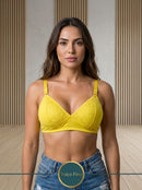 Kit Com 5 Sutiã Reforçado Com Lycra Renda E Malha