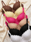 Sutiã com Bojo bolha em renda Guipir Sexy Moda Íntima Feminina Bojo Antiquebra