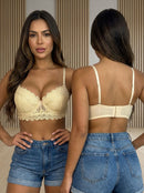 Sutiã com Bojo bolha em renda Guipir Sexy Moda Íntima Feminina Bojo Antiquebra