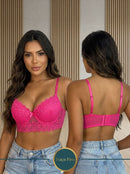 Sutiã com Bojo bolha em renda Guipir Sexy Moda Íntima Feminina Bojo Antiquebra