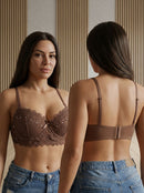 Sutiã com Bojo bolha em renda Guipir Sexy Moda Íntima Feminina Bojo Antiquebra