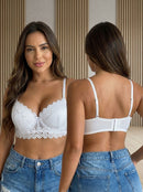 Sutiã com Bojo bolha em renda Guipir Sexy Moda Íntima Feminina Bojo Antiquebra