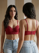 Sutiã com Bojo bolha em renda Guipir Sexy Moda Íntima Feminina Bojo Antiquebra